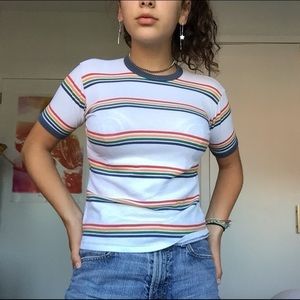 Rainbow striped urban outfitters tee